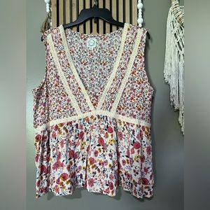 Blue rain women’s tank blouse , size XL